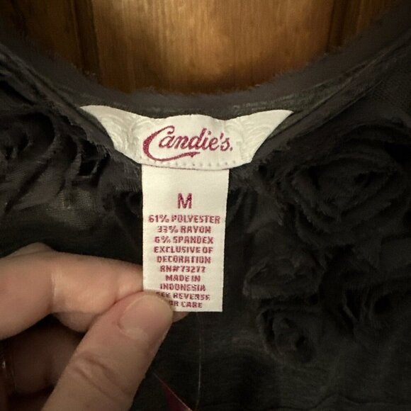New Candie’s Dress‎ Y2K 90s Grey Flower Medium Tiered Candies Retro - Picture 3 of 6